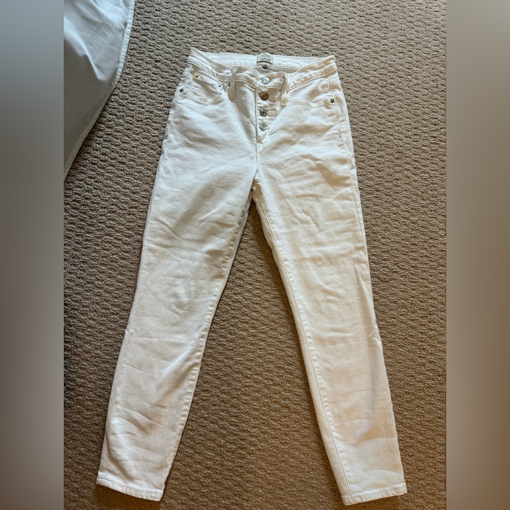 J. Crew High Rise White Jeans